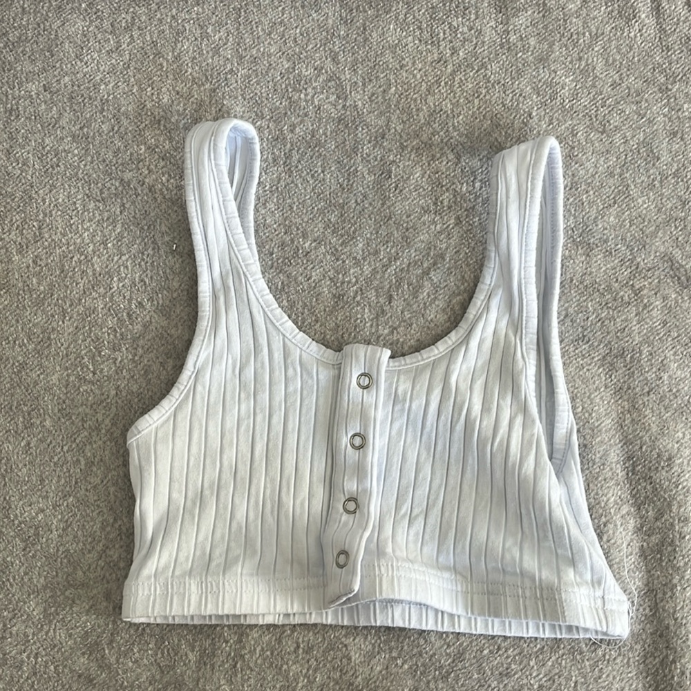Bare eleven white crop top